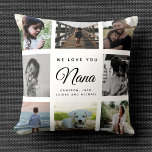 Modern Chic Mother's Day Nana Family Photo Collage Throw Pillow<br><div class="desc">We love you,  Nana: For the Best grandma Ever in your life a modern,  trendy instagram family photo collage throw pillow with modern script typography and your personal name and message.</div>