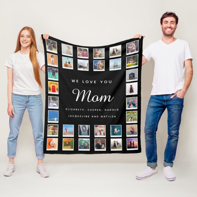 Modern Chic Mothers Day Photo Collage Black Fleece (In Situ)