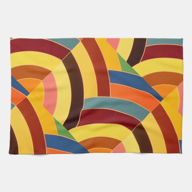 modern chic multi-colour chevrons kitchen towel (Horizontal)
