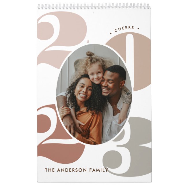 Modern Chic Multi Photo Family Memories Calendar (Cover)