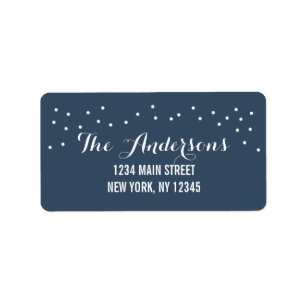 Modern Chic Navy and White Dots Label