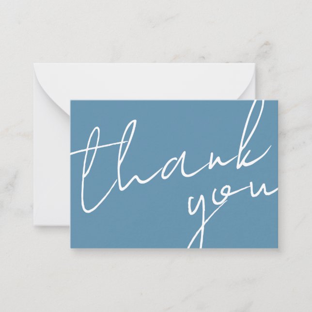 Modern Chic Navy Blue Calligraphy Script Wedding  Card (Front)