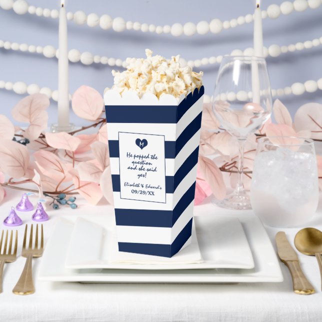 Modern Chic Navy Blue & White Wedding Favor Box (Wedding)