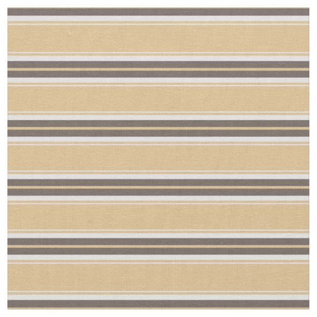 Modern chic neutral sand and brown stripes fabric (Close Up)