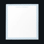 Modern Chic Pastel Dusty Blue Gingham Plaid Check Notepad<br><div class="desc">Modern Pastel Light Dusty Blue Gingham Plaid Check Notepad</div>