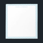 Modern Chic Pastel Light Blue Gingham Plaid Check Notepad<br><div class="desc">Modern Pastel Light Blue Gingham Plaid Check Notepad</div>