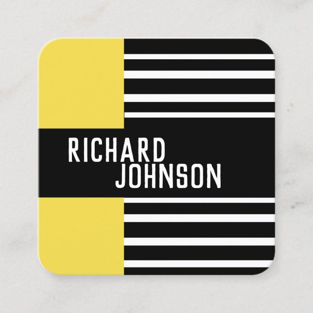 modern chic patterned custom business card (Front)