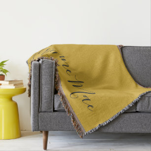 Modern Chic Personalized Gold & Grey Throw Blanket