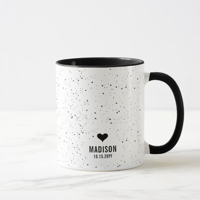 Modern Chic Personalized Name & Date Wedding Mug (Right)