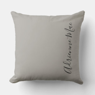Modern Chic Personalized Solid Grey  Throw Pillow
