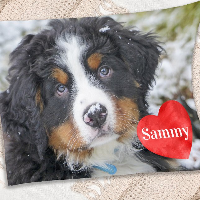 Modern Chic Pet Photo Personalized Dog Lover  Fleece Blanket (Creator Uploaded)