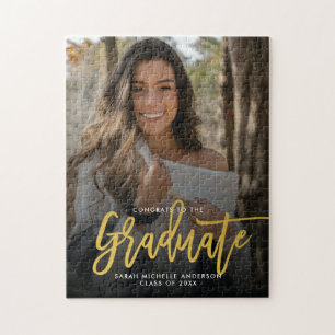Modern Chic Photo Graduation Gift Keepsake Jigsaw Puzzle