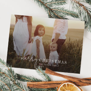 Modern Chic Photo Overlay Christmas Holiday Card