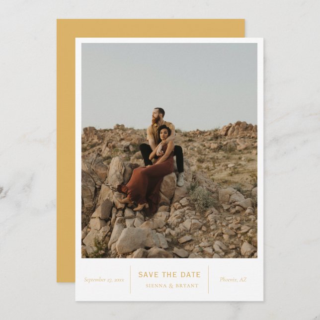 Modern Chic Photo Save The Date (Front/Back)