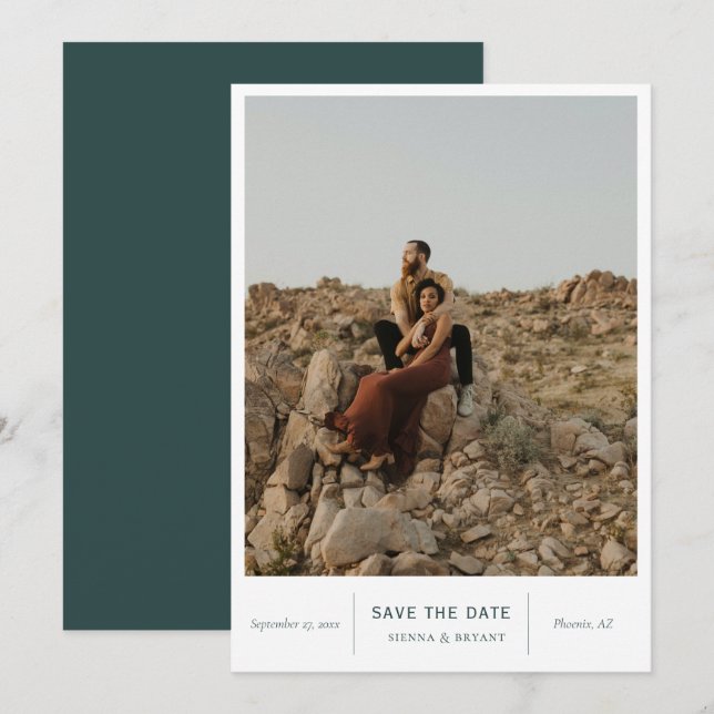 Modern Chic Photo Save The Date (Front/Back)