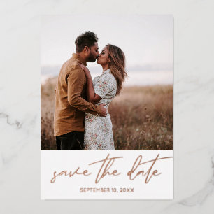 Modern Chic Photo Vertical Save the Date White