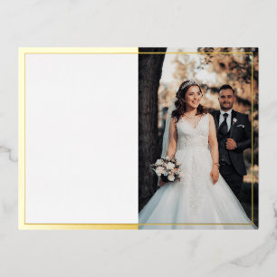 Modern Chic Photo Wedding Save The Date Foil Invitation Postcard