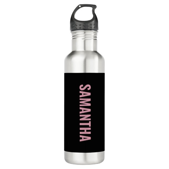Modern Chic Pink & Black 710 Ml Water Bottle (Front)