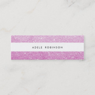 Modern Chic Pink Glitter White Stripe Calling Card