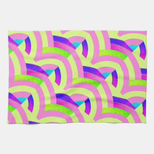 modern chic pink/lime chevrons kitchen towel
