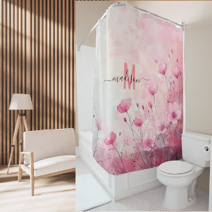 Modern Chic Pink Monogram Elegant Script Wedding