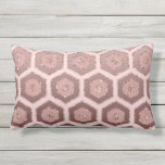 Modern Chic Pink Rose Gold Hexagon Geometric Lumbar Pillow<br><div class="desc">This modern and chic pattern is an elegant and stylish choice. It features a sparkly rose gold glitter hexagon geometric pattern on a gradient blush pink to burgundy red background. It's contemporary, fashionable, and a unique take on the classic geo trend. ***IMPORTANT DESIGN NOTE: For any custom design request such...</div>