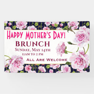 Modern Chic Pink Roses   Mother's Day Banner