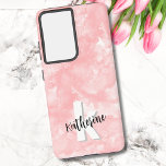 Modern Chic Pink Watercolor Initials Monogram Samsung Galaxy Case<br><div class="desc">A soft blush pink watercolor backdrop provides the canvas for a cute and contemporary monogram phone case, featuring initials and name. The monogram's black and white colour palette, composed of clean modern fonts mixed with a script font, exudes a simple yet fun charm. Whether you want to use your first...</div>
