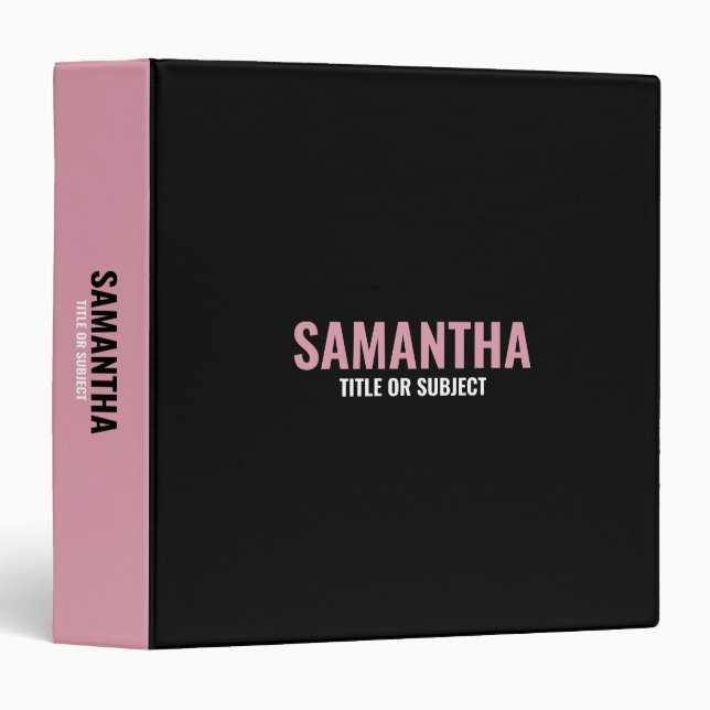 Modern Chic Pink & White  Binder (Front/Spine)