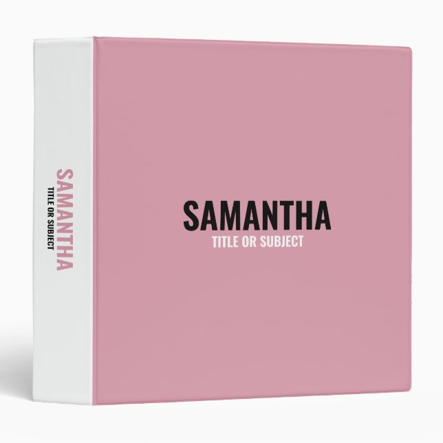 Modern Chic Pink & White  Binder (Front/Spine)