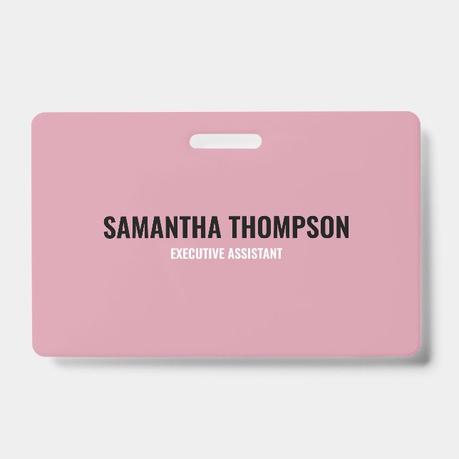 Modern Chic Pink, White & Black Badge (Front)