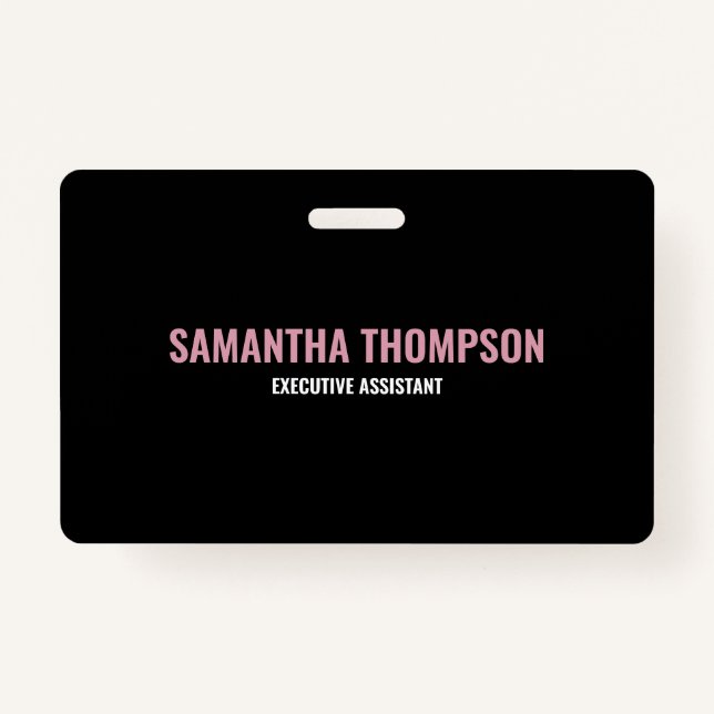 Modern Chic Pink, White & Black  Badge (Front)