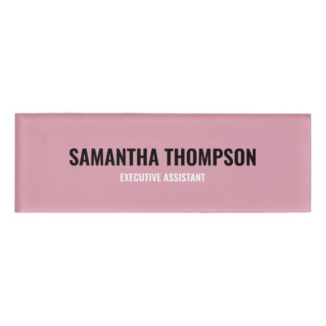 Modern Chic Pink, White & Black  Name Tag (Front)