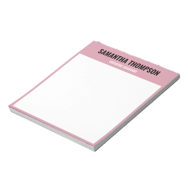 Modern Chic Pink, White & Black  Notepad (Rotated)