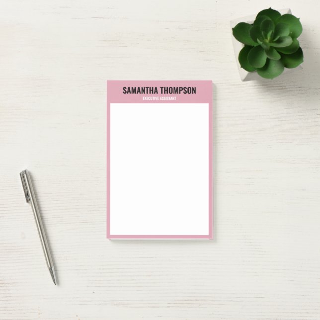 Modern Chic Pink, White & Black Post-it Notes (Office)