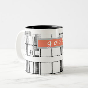 Modern Chic Plaid Black and White Classic Mug