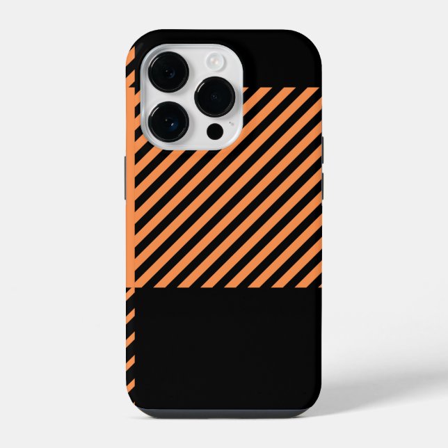 Modern Chic Plaid Striped  iPhone 14 Pro Case (Back)