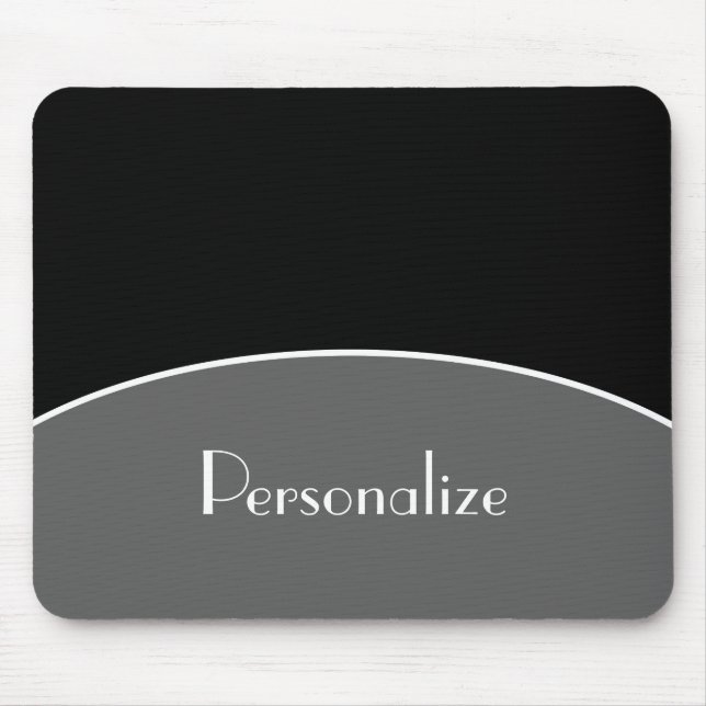 Modern Chic Professional Black With Name Mouse Pad (Front)