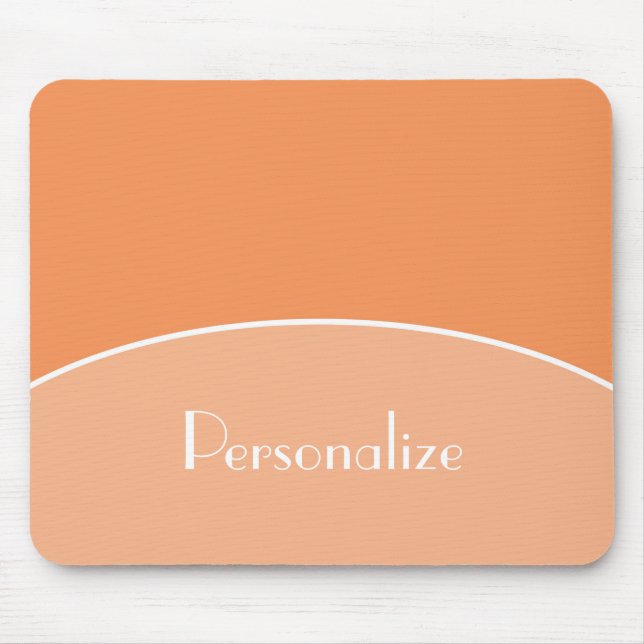 Modern Chic Professional Peach Orange With Name Mouse Pad (Front)
