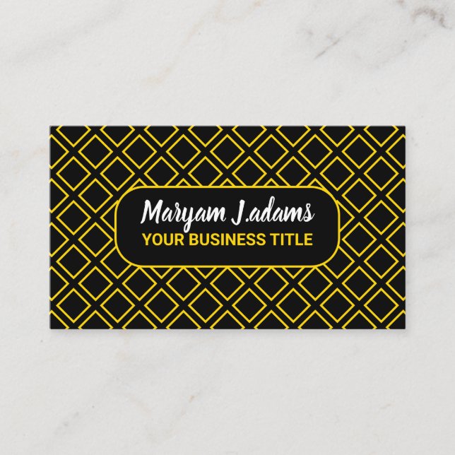 Modern Chic Professional (QR Code) Black Gold Business Card (Front)