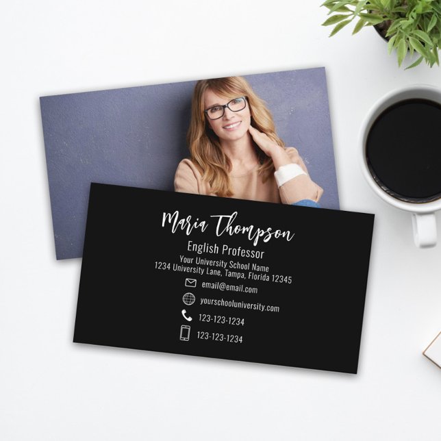 Modern Chic Professional QR Code Social Media  Business Card (Creator Uploaded)