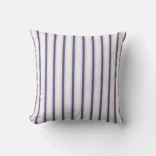 Modern chic purple and white stripes pillow