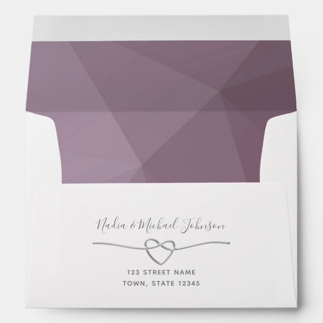 Modern Chic Purple Wedding  Envelope (Back (Bottom))