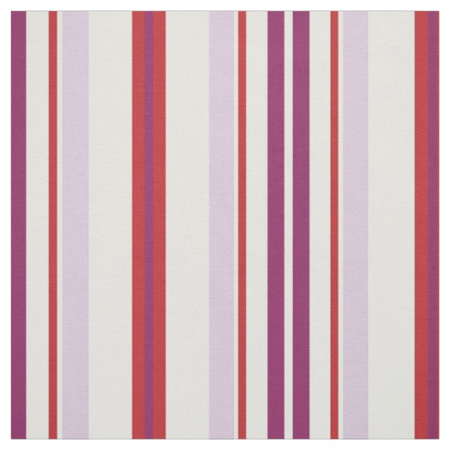 Modern chic red and purple stripes fabric (Swatch)