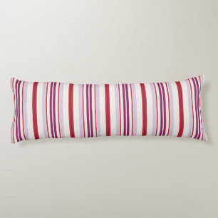 Modern chic red and purple stripes fabric body pillow