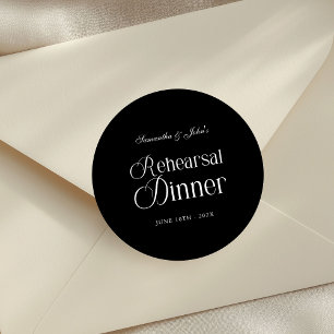  Modern Chic Rehearsal Dinner Classic Round Sticker