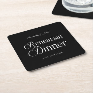 Modern Chic Rehearsal Dinner Square Paper Coaster