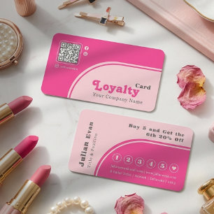 Modern Chic Retro Groovy Pink Loyalty Card