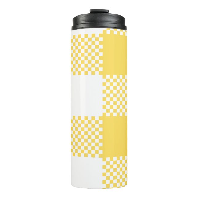   Modern Chic Rustic White & Yellow Thermal Tumbler (Front)
