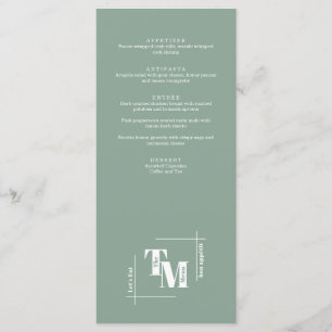 Modern Chic Sage Green Minimal Wedding Thank You Menu